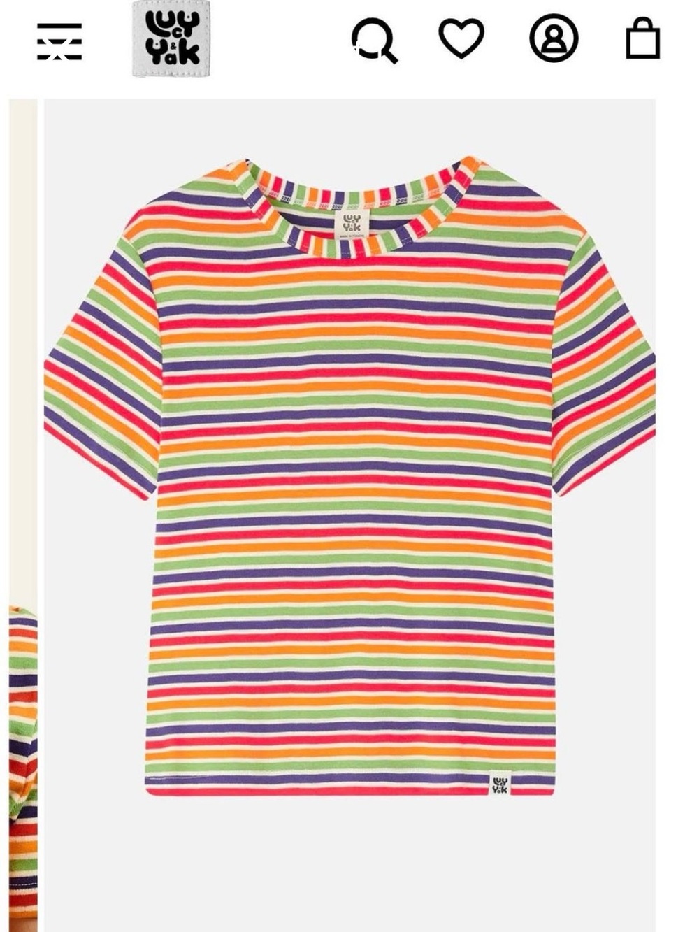 SOLD Lucy and Yak Maya Rainbow Cream TShirt Medium